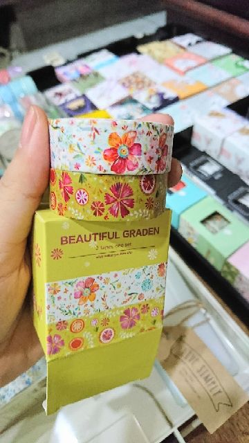 Băng dính trang trí washi tape đồng giá - 1 set gồm 2 cuộn