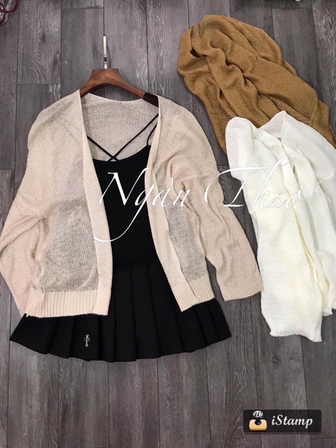 ÁO KHOÁC CARDIGAN LEN LƯỚI TAY RỘNG ĐẸP | BigBuy360 - bigbuy360.vn