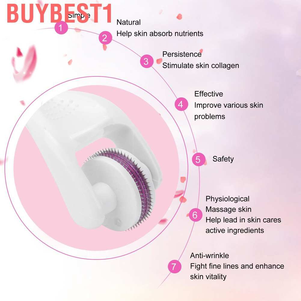 Buybest1 2pcs Micro Needle Roller Serum Lead‑In Anti‑Wrinkle Beauty Skin Cares Tool (White)