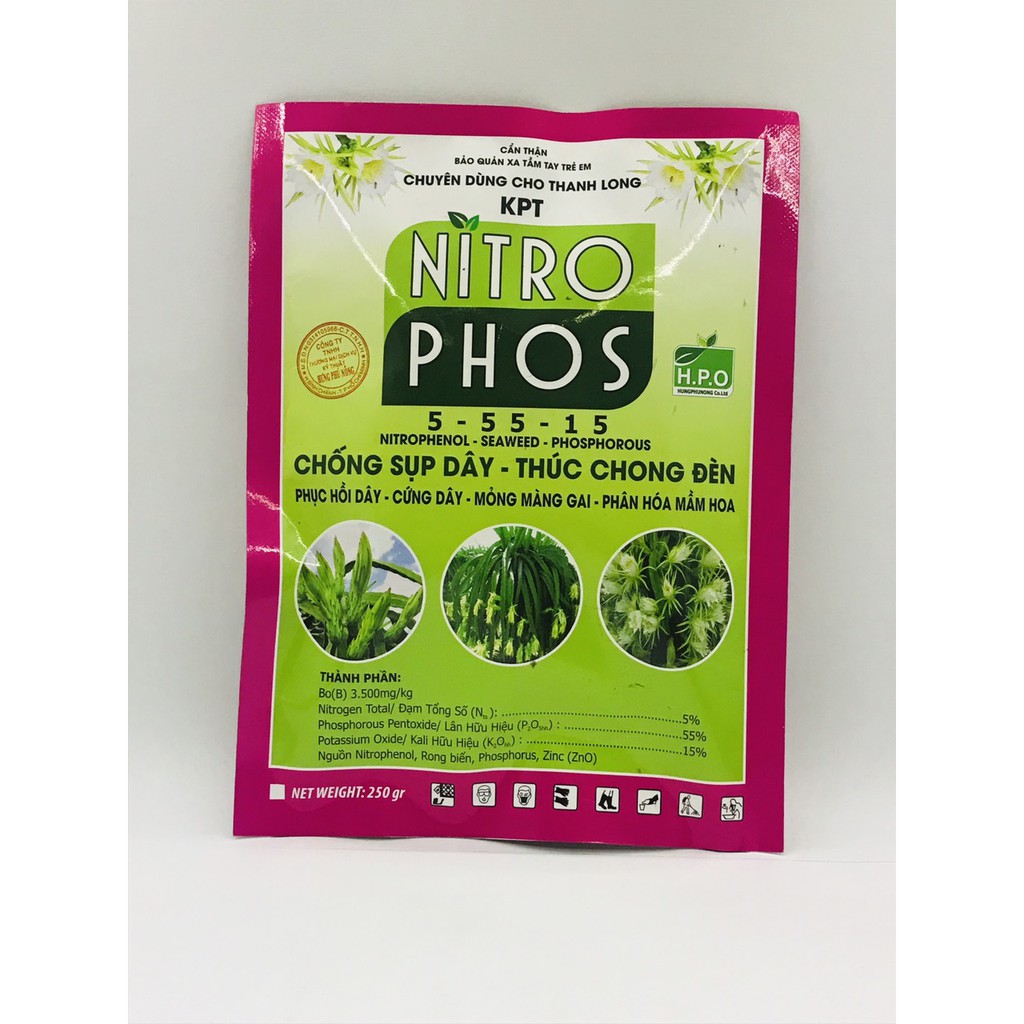 NITRO PHOS 250 GR CHUYÊN DÙNG CHO THANH LONG TẠO MẦM HOA CHÔNG ĐÈN - NITRO PHOS HPO