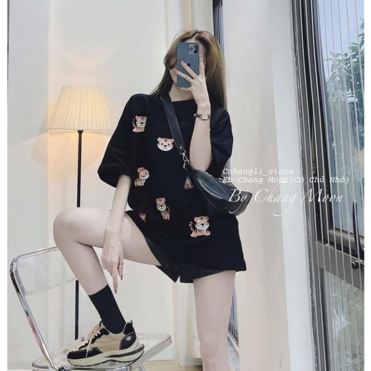 [XẢ KHO] [Hàng Có Sẵn,Ảnh Thật]Áo Thun Form Thụng Tay Lỡ Unisex-Phông Cổ Tròn Ulzzang In Hình Hổ Hottrend 2022