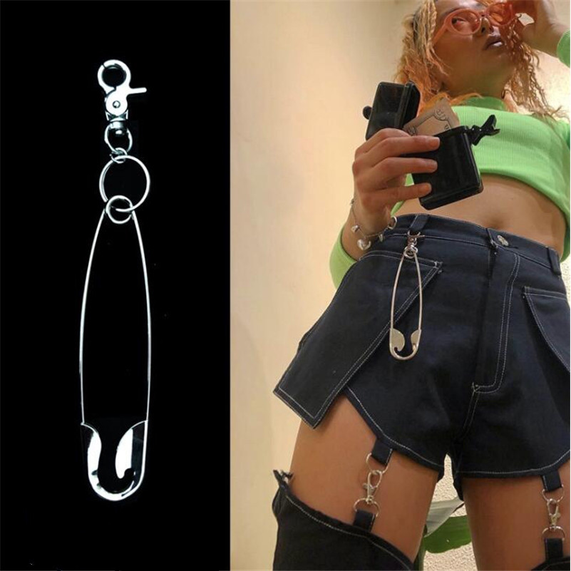 Punk Metal Wallet Belt Chain Rock Trousers Hipster Pant Jean Keychain Silver Pin Ring Clip