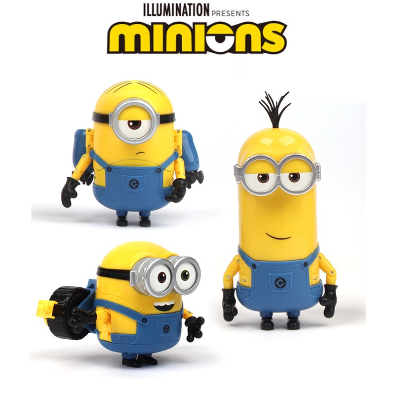 Despicable Me Minions Đồ chơi xe mô hình Kawaii biến hình máy bay Bob quà tặng bé trai bé gái