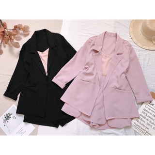 SET BLAZER CÓ LÓT CHÂN VÁY XẺ KÈM ẢNH THẬT