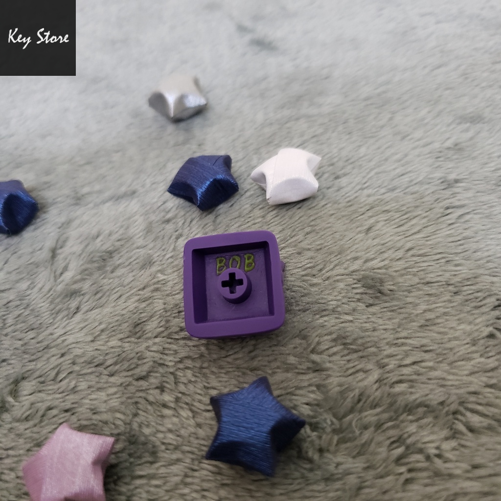 Nút bàn phím cơ artisan keycap gengar tím mắt phản quang