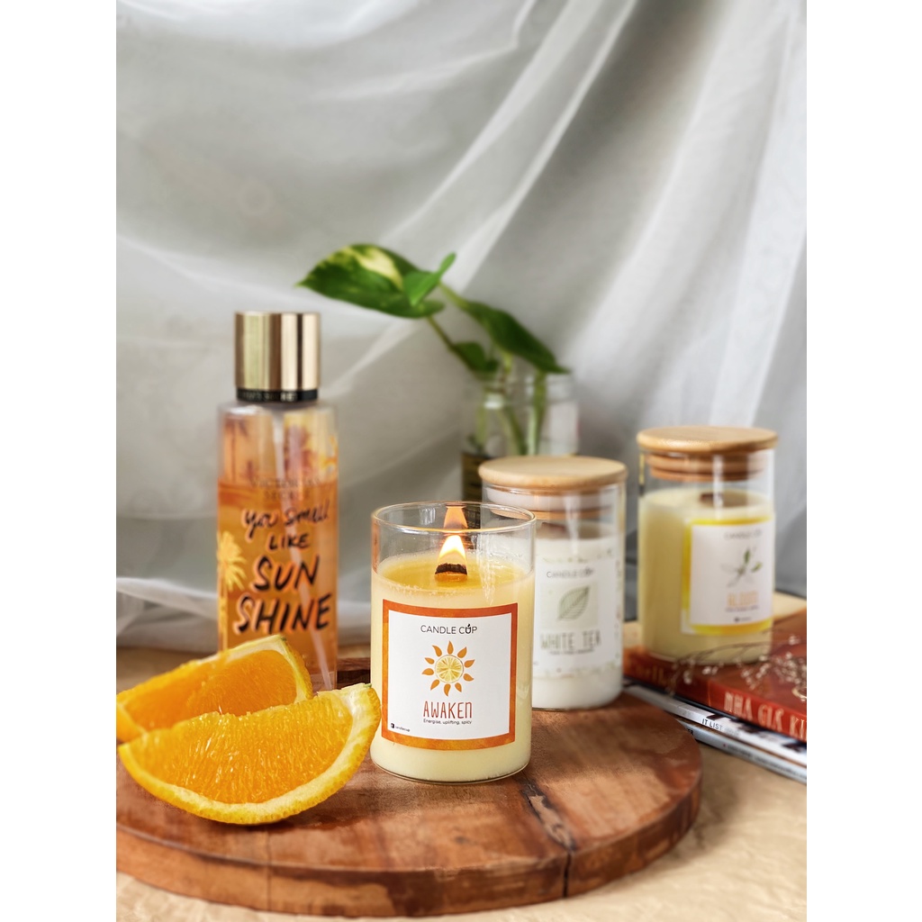 Nến Thơm Tinh Dầu Thiên Nhiên Candle Cup - AGAYA | An Toàn | Không Khói