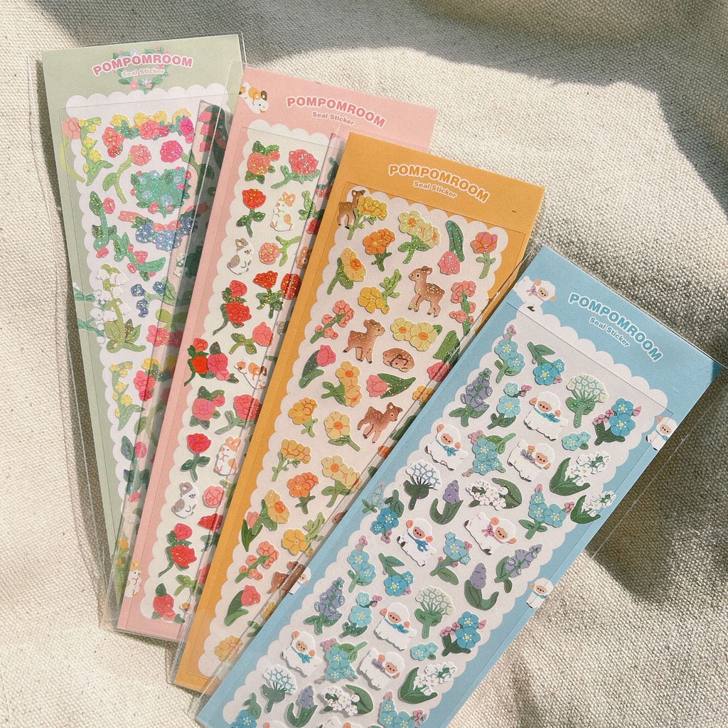 Peach 1Pcs GaLiCiCi Stickers INS same cartoon laser card stickers / transparent bottom exquisite DIY decorative stickers