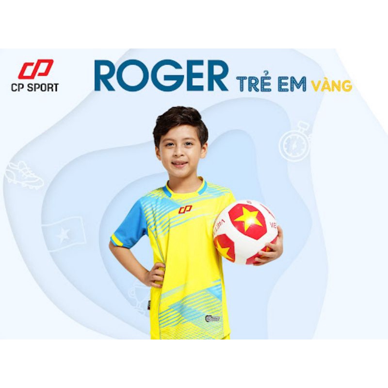 Quần áo thể thao bóng đá trẻ em dòng Roger, chất liệu vải thông thoáng