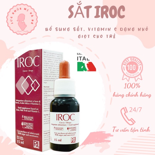 Iroc Bổ Sung Sắt Vitamin C Cho Trẻ Từ 0 Tháng Tuổi