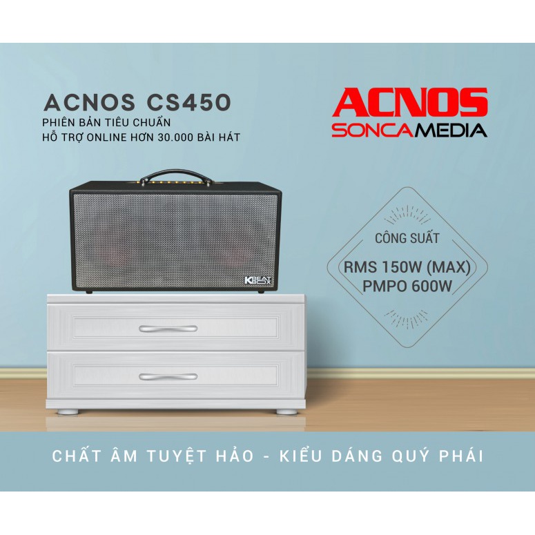 Dàn âm thanh di động ACNOS CS450 - Hệ thống 2 Loa full 6.5 inch và 3 loa treble - Công suất lên đến 500W