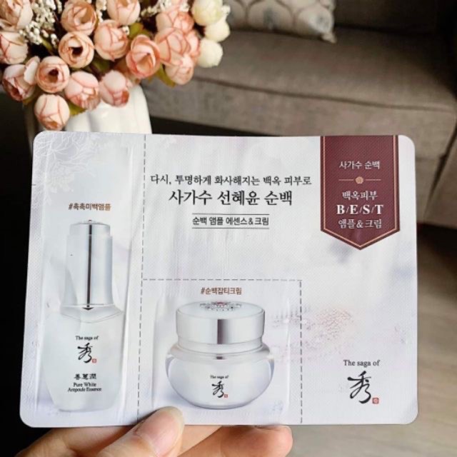 [ Hot ] Cặp tinh chất + kem dưỡng The Saga Of Xiu Pure White dưỡng trắng mờ thâm nám tàn nhang.