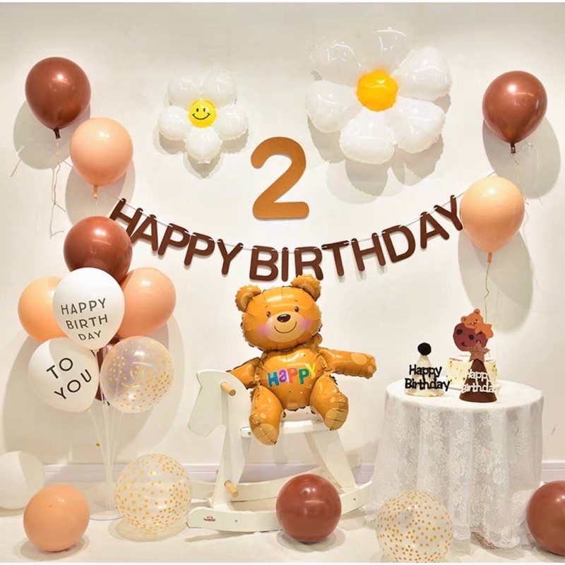 Combo Sét trang trí sinh nhật happy birthday phong cách hàn quốc