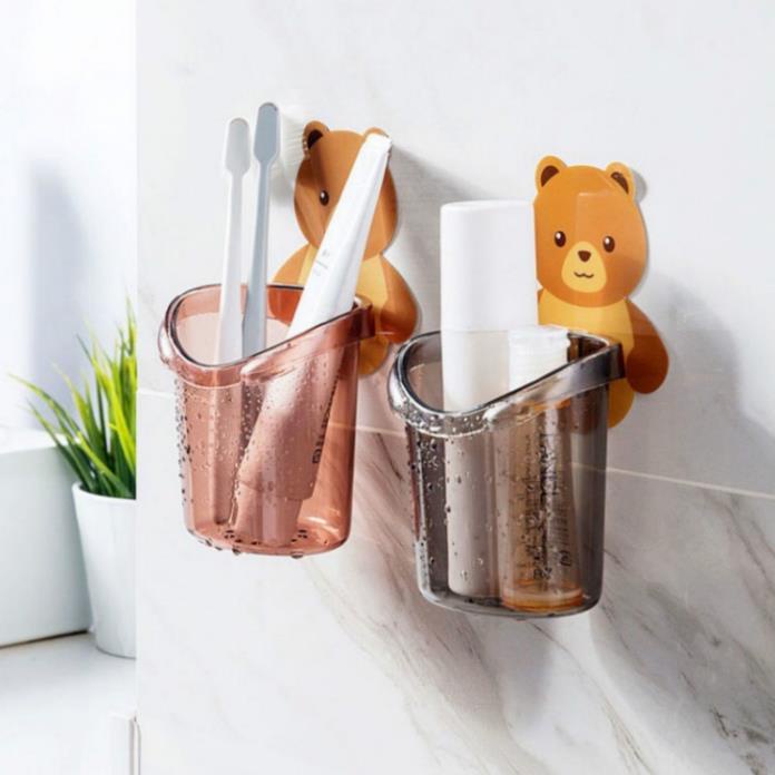 [Siêu rẻ] Cốc dán tường nhà tắm hình gấu dễ thương