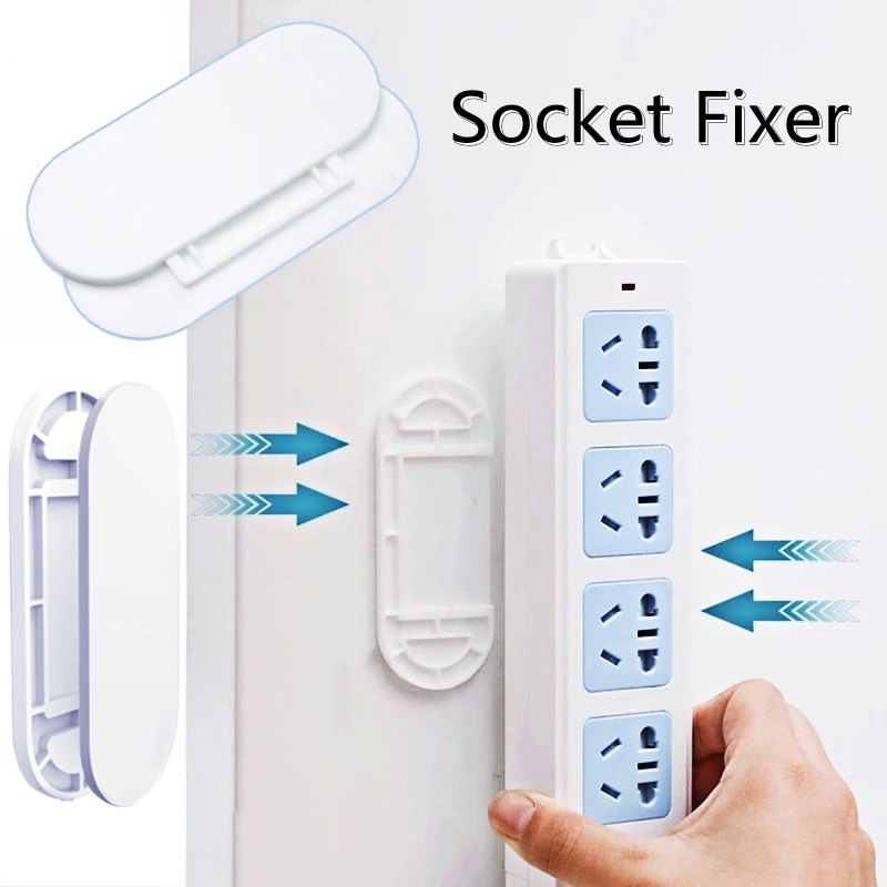 1 Bộ Giá Đỡ Ổ Cắm Điện Dán Tường Không Đục Lỗ