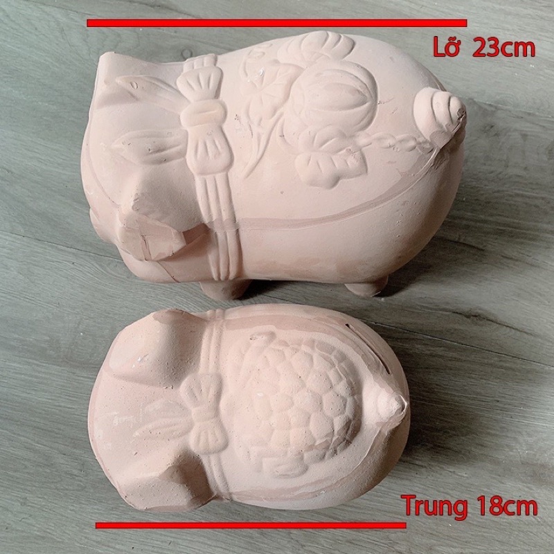 Heo đất chưa sơn, heo đất chưa vẽ màu, tượng tô màu cho bé đất nung an toàn