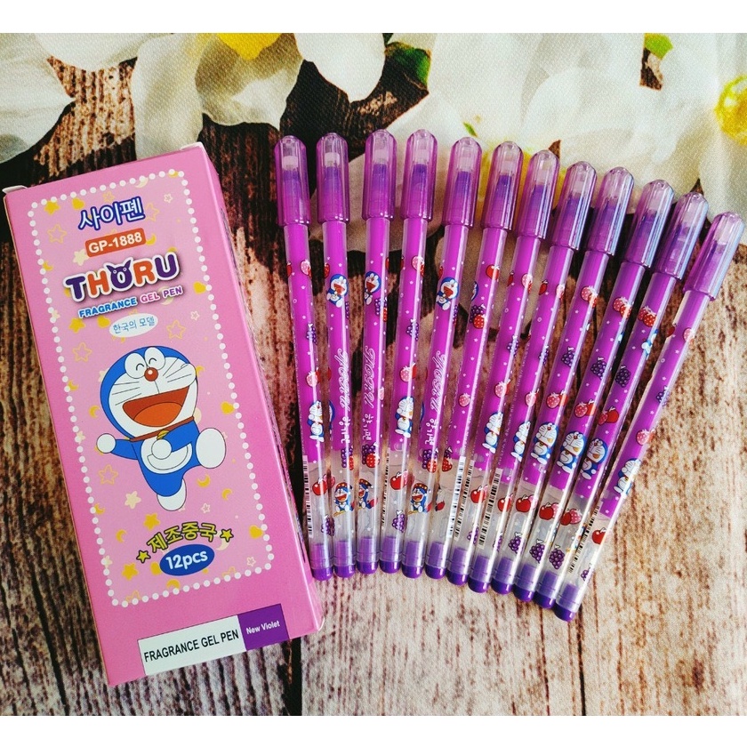 Hộp 12 cây bút gel nho Tforu mực đậm nét thanh mãnh, chuyên dùng cho các bé tiểu học