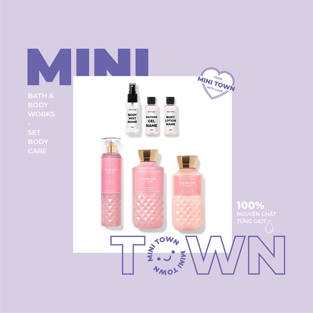 CHAMPAGNE TOAST -  Xịt Thơm Body Mist Sữa Dưỡng Thể Body Lotion lưu hương toàn thân Bath & Body Works