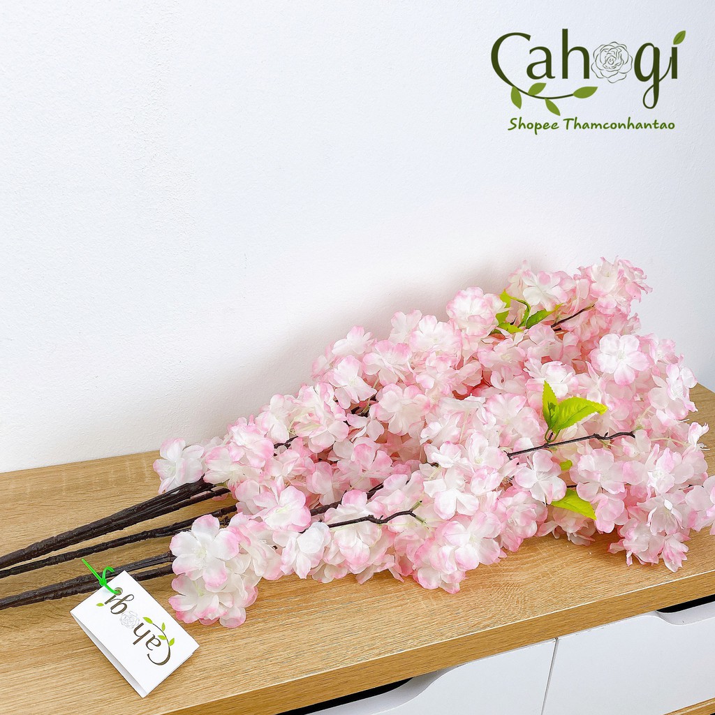 Cành Hoa Đào Giả 75cm Làm Cây Đào Giả