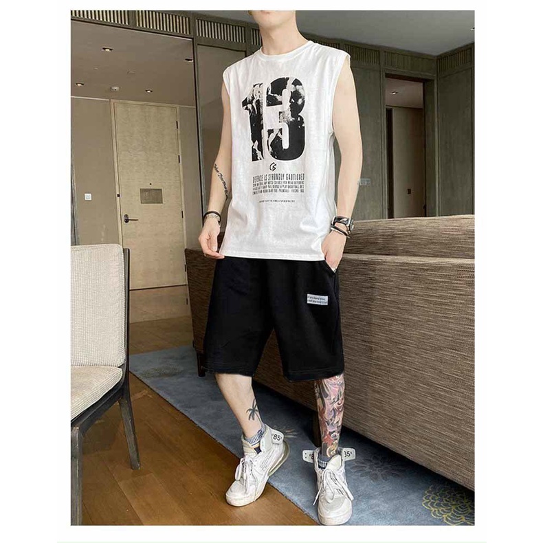 Set bộ đồ nam áo sát nách quần short - Sét đồ thể thao nam tập gym mẫu mới siêu hót vải thun co giãn thoải mái