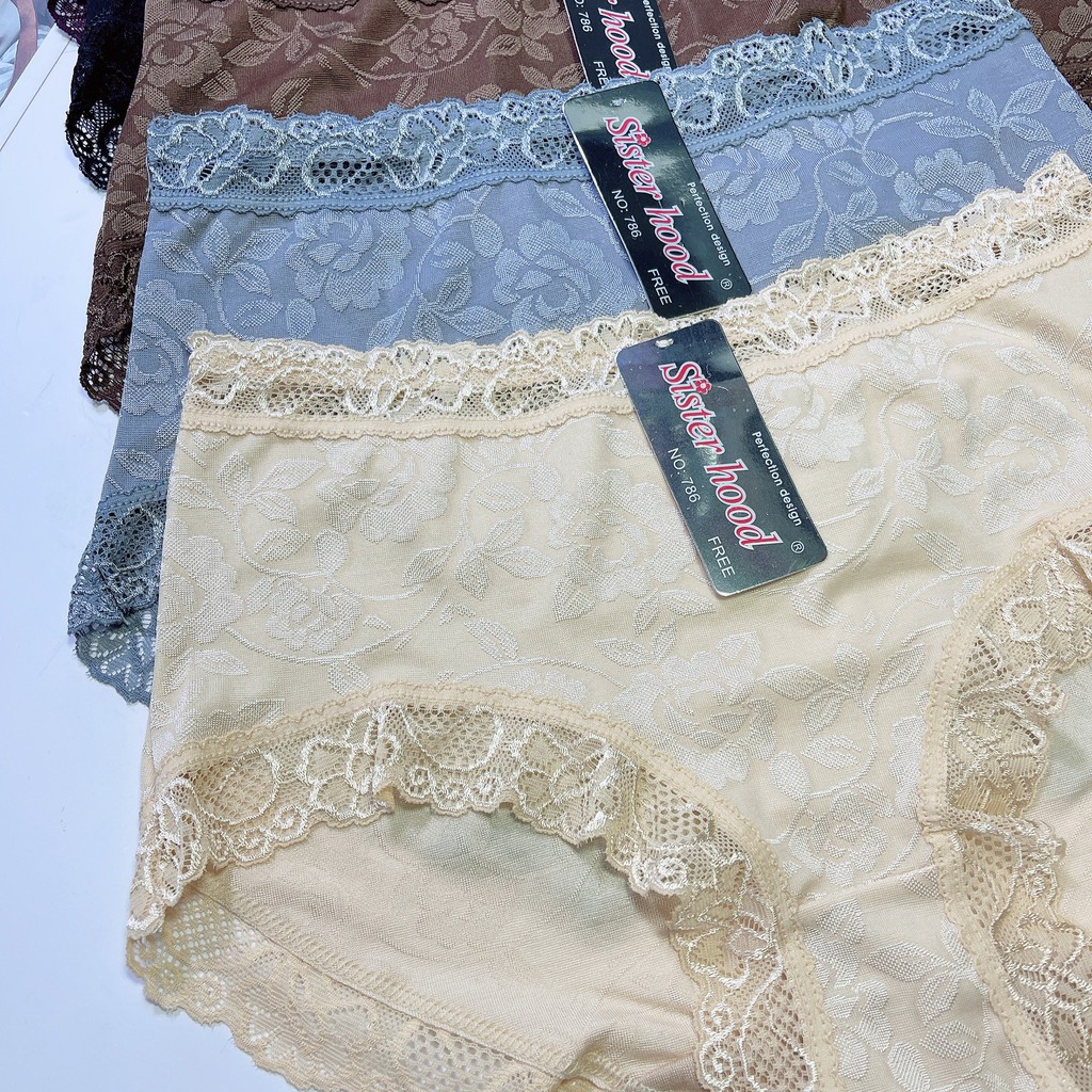 Quần lót Thai Lan SisterHood thun lạnh phối ren siêu mịn FreeSize 40-55kg