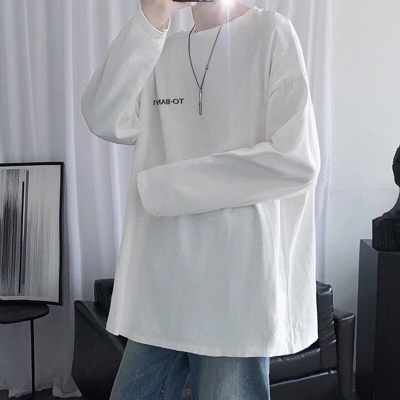 Áo thun dài tay in chữ TOBANYI form rộng, Áo phông dài tay unisex mặc phối bên trong siêu chất nam nữ đều mặc