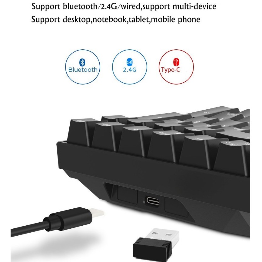 Royal Kludge RK860 - Bàn phím cơ bluetooth không dây mini Royal Kludge RK100 Led đơn sắc 100 Phím kết nối 3 chế độ | BigBuy360 - bigbuy360.vn