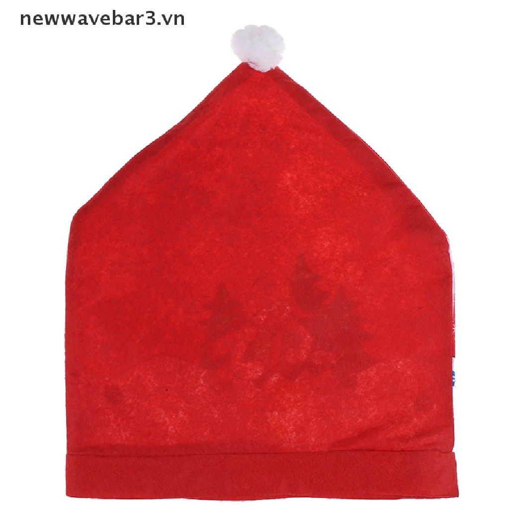 Christmas Santa Hat Chair Covers Decor Kitchen Dinner Xmas Cap Party Ornament