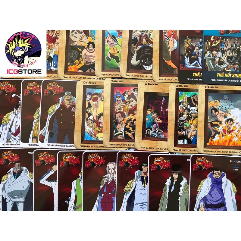 Bộ Thẻ bài Toonies One Piece Boom cơ bản dạng board game mèo nổ 61 lá