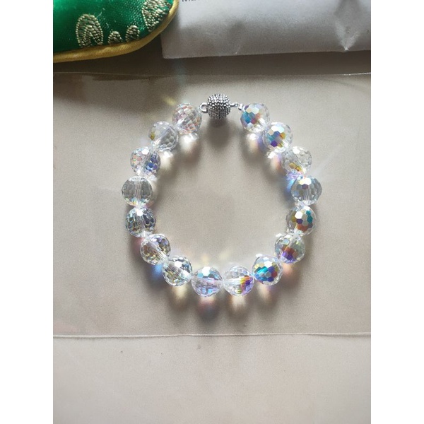 Vòng tay pha Lê Swarovski tròn cắt giác 10li