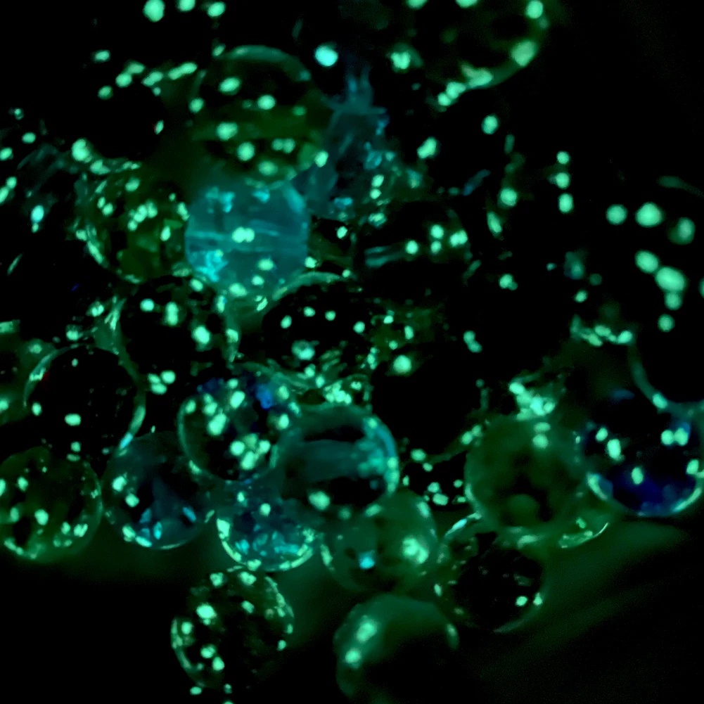 Set 5 Hạt Đá Thủy Tinh Tròn 10mm 12mm Phát Sáng Dùng Làm Trang Sức Thủ Công