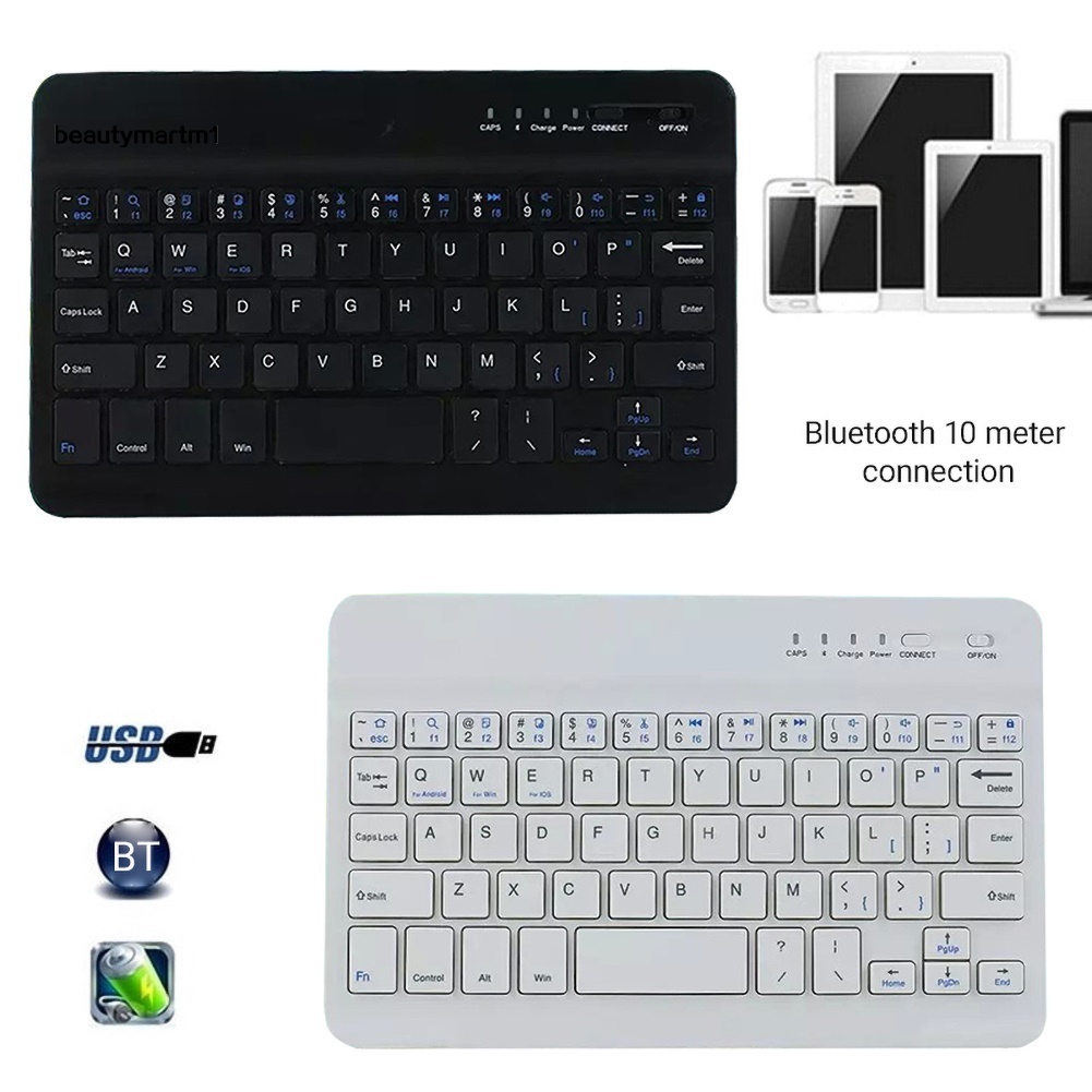 Bàn Phím Bluetooth Không Dây Mini 7 / 10inch Cho Điện Thoại / Máy Tính Bảng / Laptop