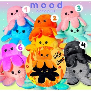 (Ảnh Thật) Gấu Bông Bạch Tuộc Cảm Xúc 2 mặt Vui - Giận size 25cm