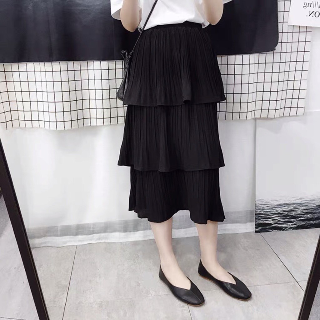 Chân váy xòe von 3 tầng dài 66cm, Chân váy tầng dáng dài CV305🧡 | BigBuy360 - bigbuy360.vn