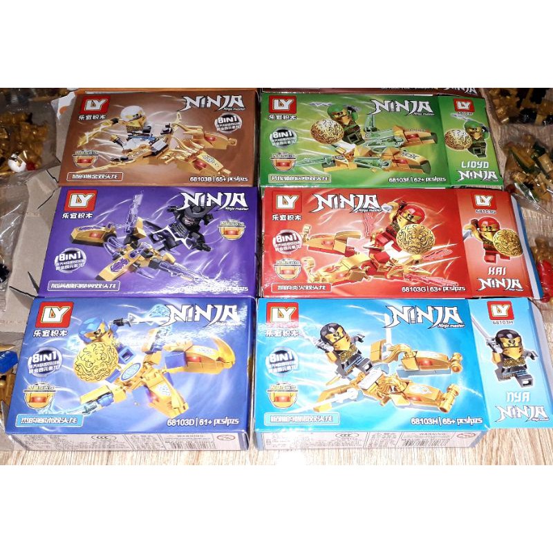 Lắp ráp 1 hộp LegoNinja Rồng 68103 có nhiều chi tiết bằng nhựa