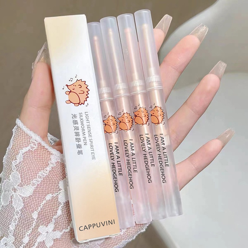 Bút Kẻ Mắt Kiêm Phấn Mắt Highlight Màu Lì Tự Nhiên Hình Nhím Cappuvini