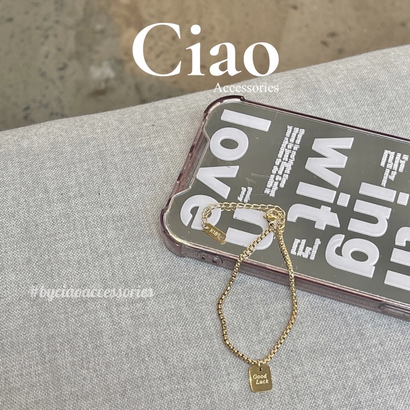 [HOẢ TỐC 1H] Vòng tay/ Lắc tay titan không gỉ thiết kế charm vuông tinh tế đơn giản Good Luck Ciao