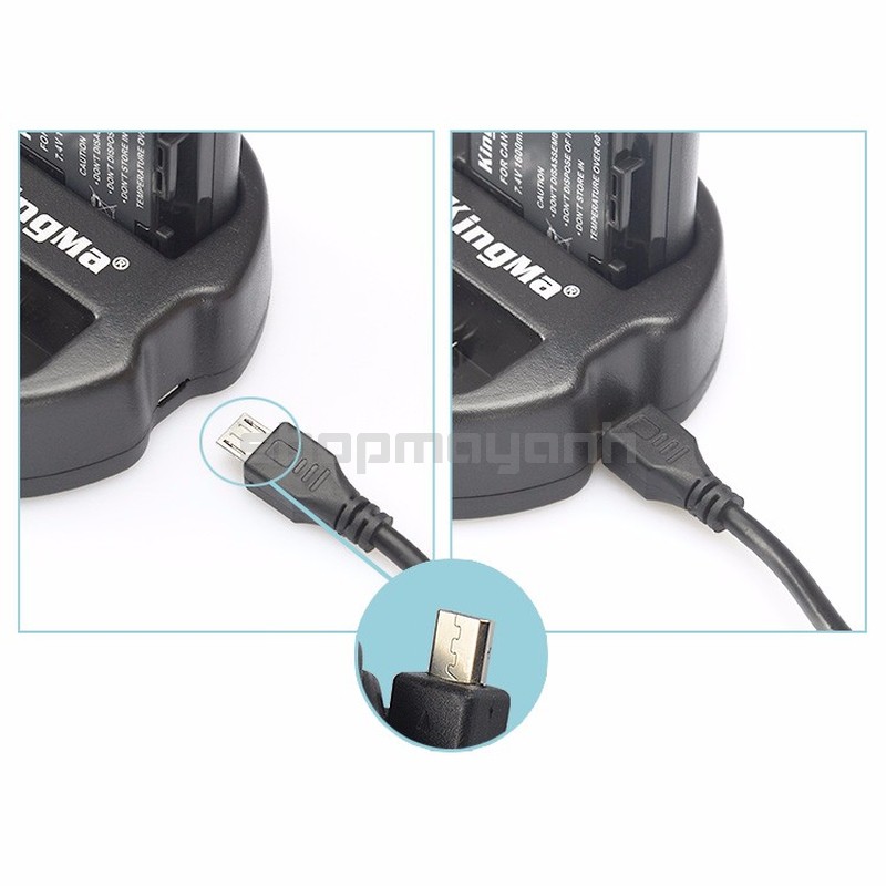 Sạc đôi LP-E6 cho CANON 80D, 70D, 60D, 6D, 7D, 5DII, 5DIII… hãng KingMa