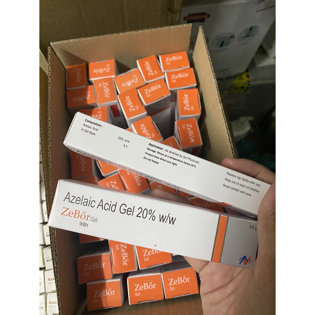 Zebor gel (15g) - 20% azelaic acid, kem chấm mụn hãng Hetero, mờ hết thâm mụn (ezanic, skinoren, azclear)
