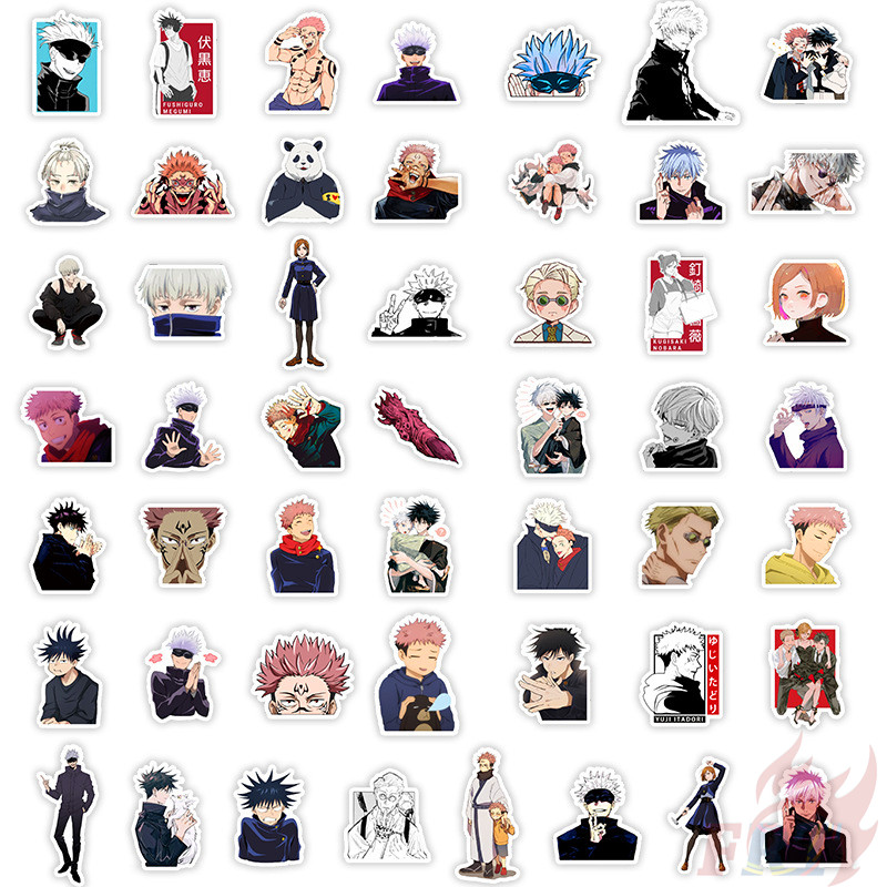 Bộ 100 Miếng Dán Chống Nước Chủ Đề Phim Anime Jujutsu Kaisen