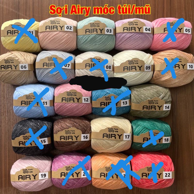 Sợi Airy giấy móc mũ nón, túi ví cầm tay