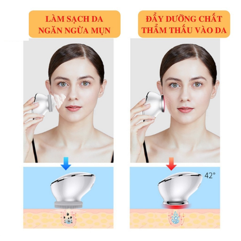 Máy rửa mặt Kakusan - Máy đẩy tinh chất cao cấp 2 trong 1 - Làm sạch sâu, thẩm thấu dưỡng chất, tái tạo cấu trúc da