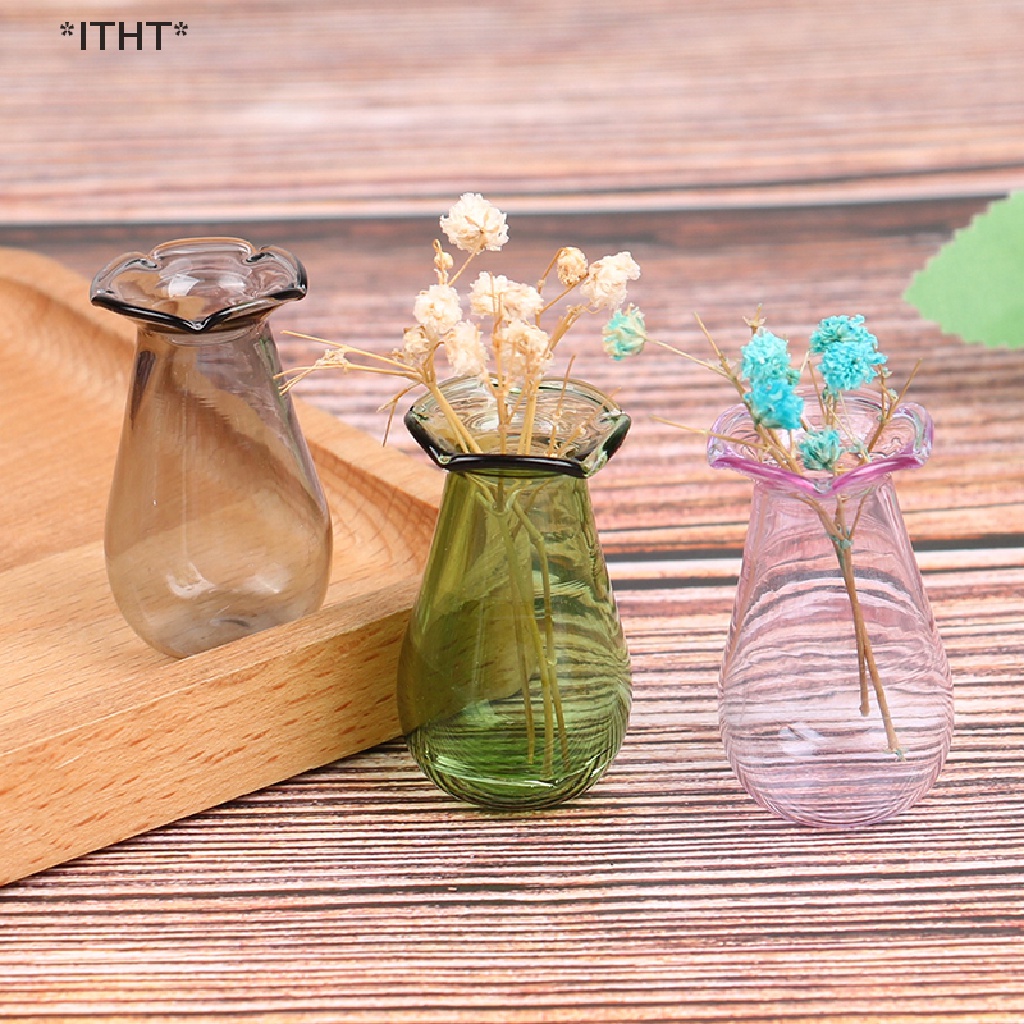 Bình Hoa Thủy Tinh Mini Tỉ Lệ 1: 12 Trang Trí Nhà Búp Bê