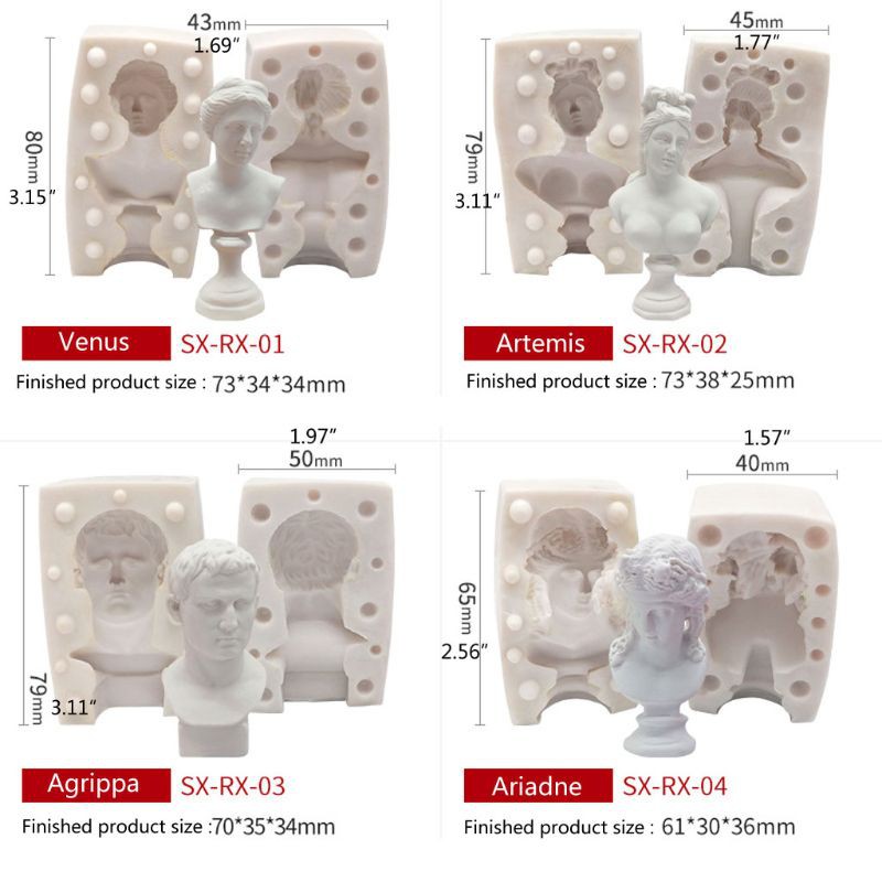 Khuôn silicon tạo hình làm đầu tượng từ nhựa resin độc đáo