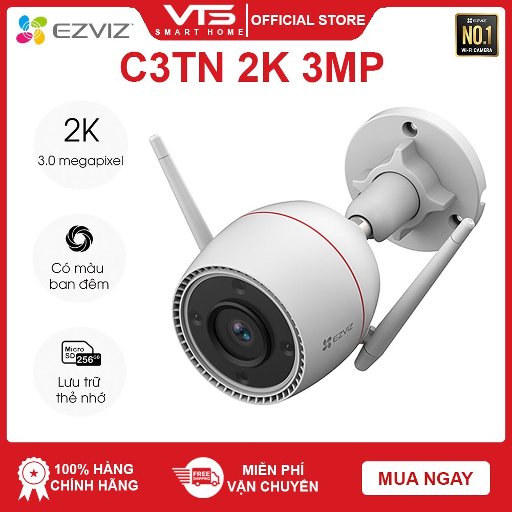 Camera Wifi EZVIZ C3TN 2K 3MP Full Color, Âm Thanh 2 Chiều, Nhận Diện AI,  - VTS