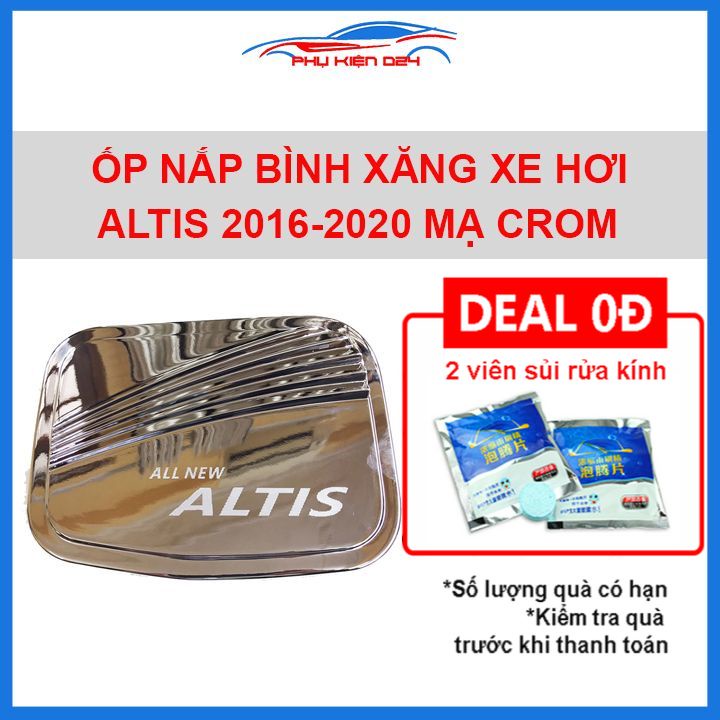 Ốp nắp bình xăng Altis 2016-2017-2018-2019-2020 mạ crom chống trầy trang trí ô tô