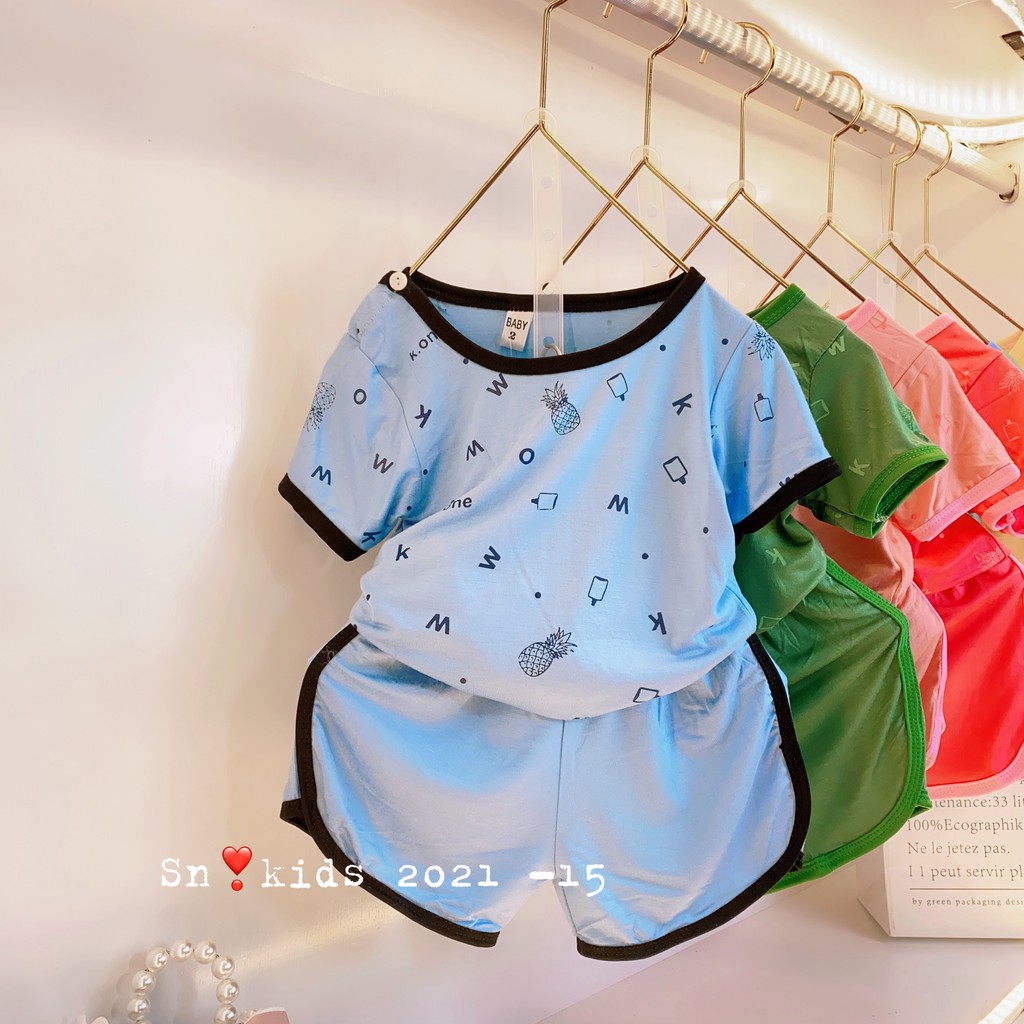 Bộ thun lạnh chữ cho bé