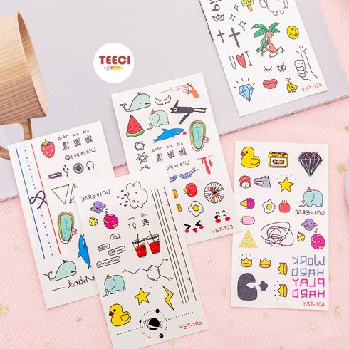 &lt;Ảnh Thật Shop Chụp&gt; Bộ 1 Tấm Sticker Hình Dán Hoạt Hình Dán Trang Trí Sổ Tay Nhật Ký Điện Thoại Khay Đựng Bút D030