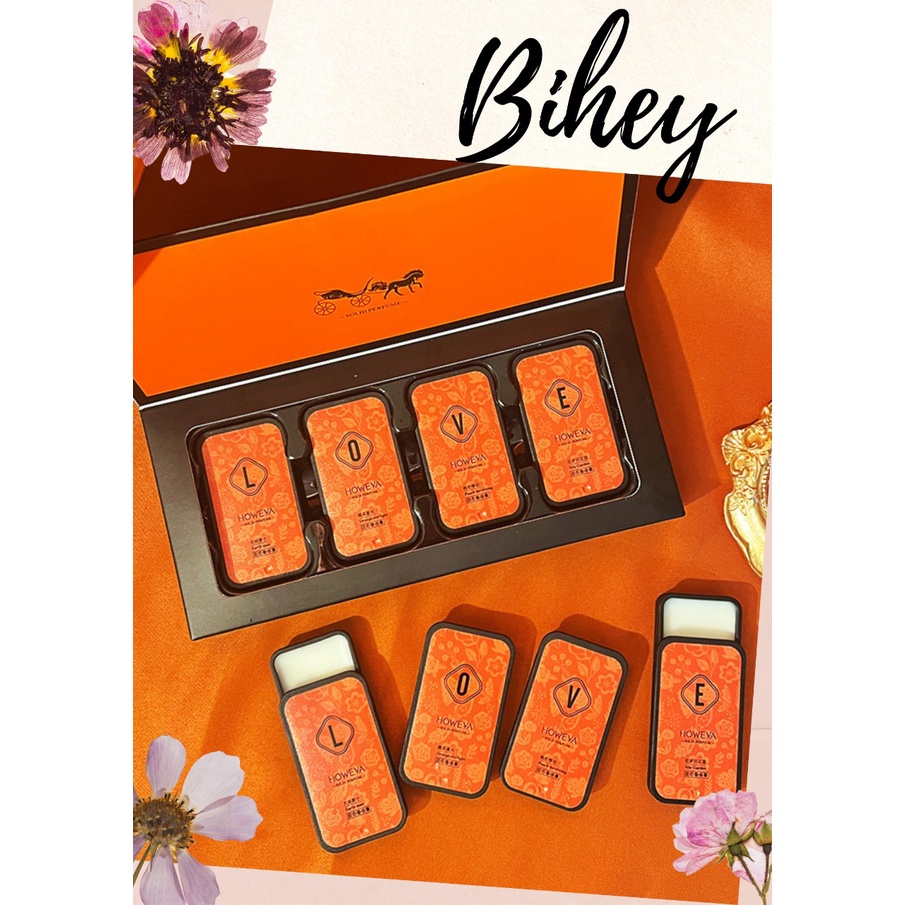 Set 4 Hộp Nước Hoa Khô Love Nam Nữ Dạng Sáp Thơm Lâu