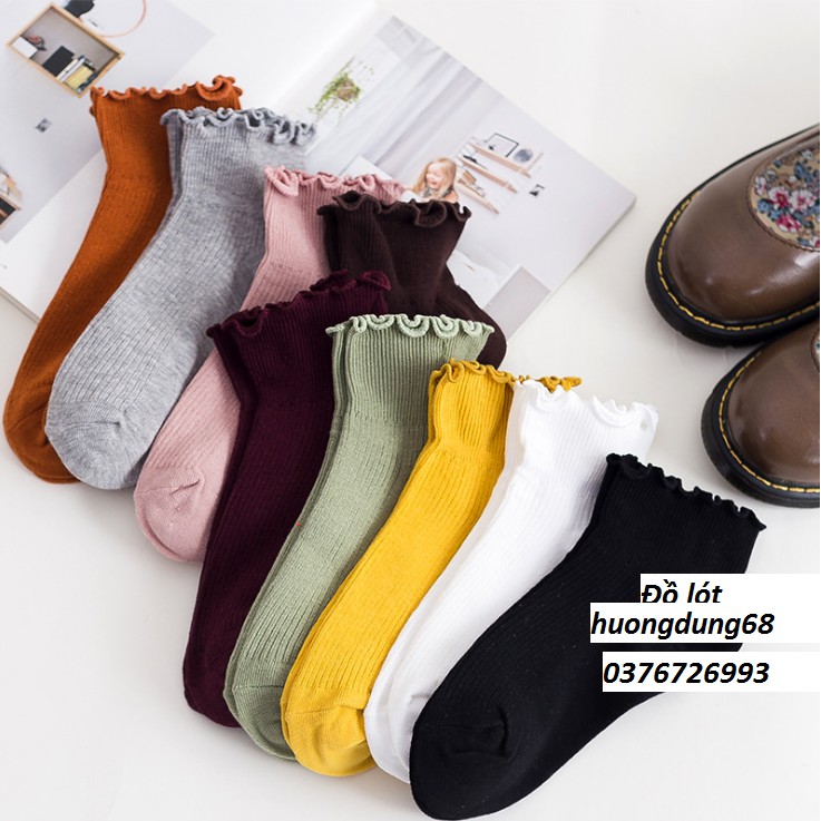 Tất Nữ Cotton Cổ Bèo Thời Trang Hàn Quốc ( TN : 152 ) Hàng Loại Đẹp.