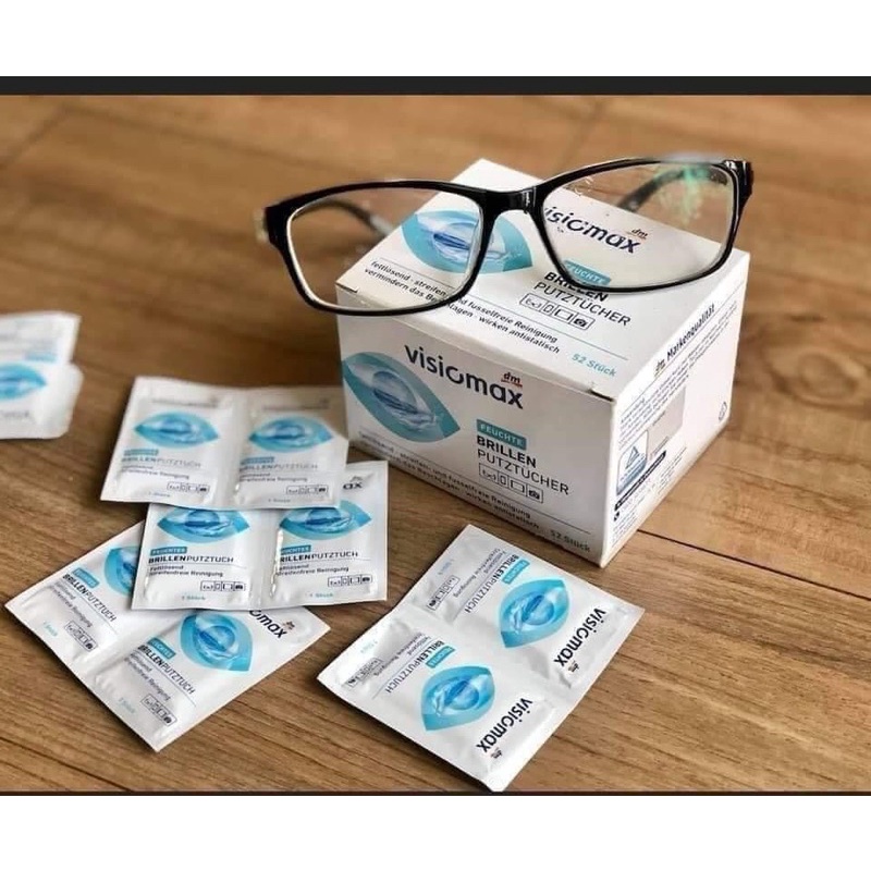 Khăn lau kính Visiomax hộp 52 tờ. Hàng Đức chính hãng